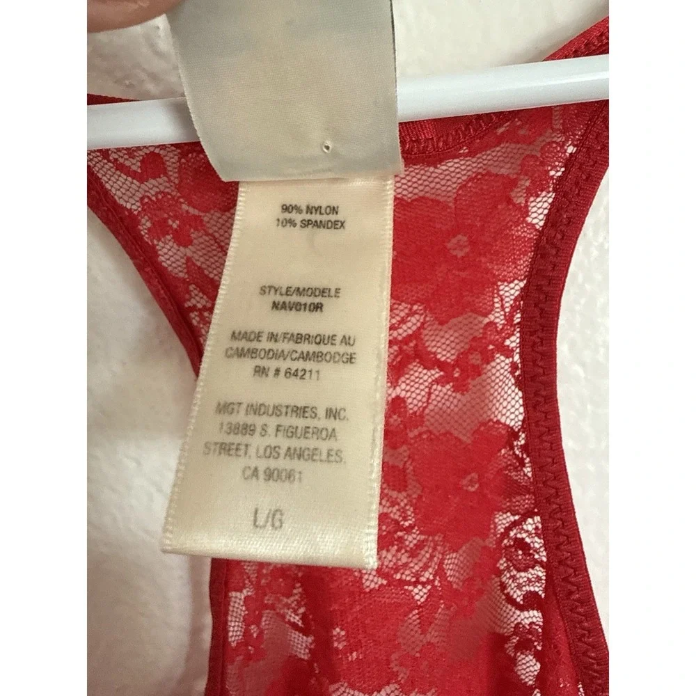 In Bloom Jonquil Nightie Size Large Red Lace Chemise Slip Dress Sexy Lingerie